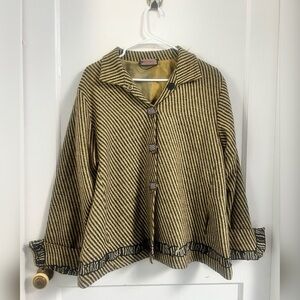 DEBORAH CROSS 
Artisan Crafted Woven Lagenlook Jacket Size XL LIKE NEW
